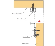 Verbindungsbeschlag f�r Betten 130mm (Garnitur)