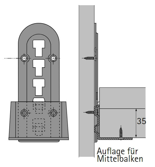 Varifix - h�henverstellbarer Bettbeschlag