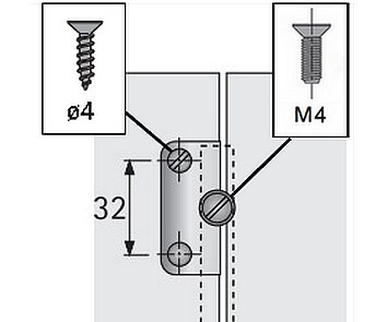 Griff-Adapter f�r Faltschiebet�ren Nickel matt