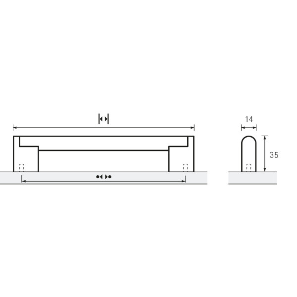 M�belgriff -Brema-  Bohrabstand 192mm  Edelstahl Optik