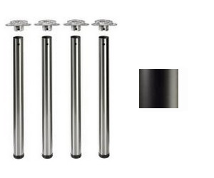 Tischbeine �80mm x 710mm schwarz matt (Set)